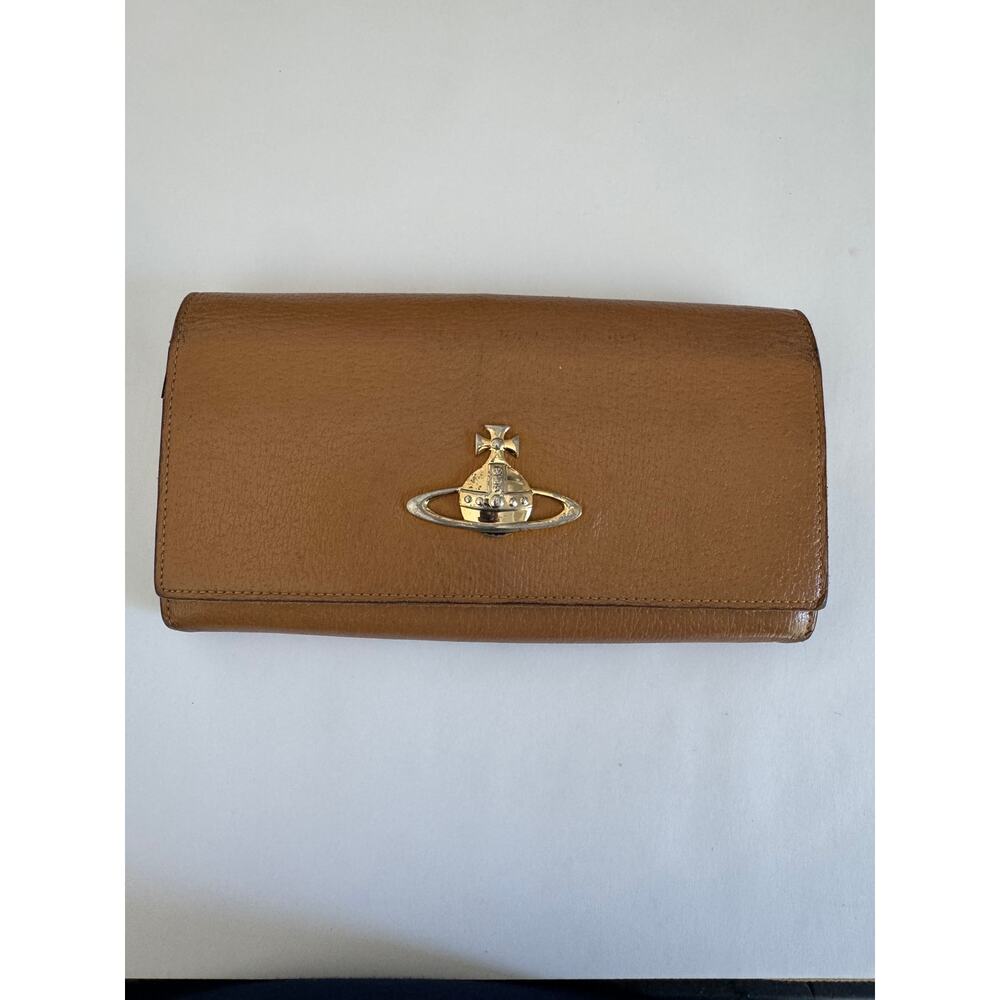 Vintage Vivienne Westwood Long Brown Leather Wallet